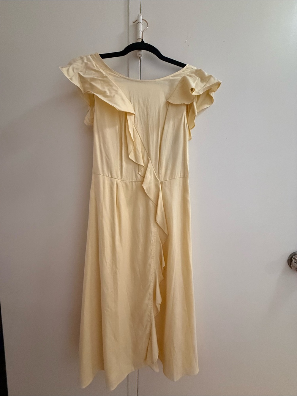 Oliver Bonas Cloud Frilled Midi Dress Buttermilk